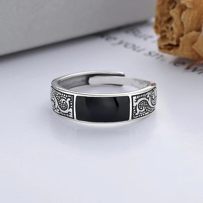 Bague Dragon Noire · Anneau Ajustable