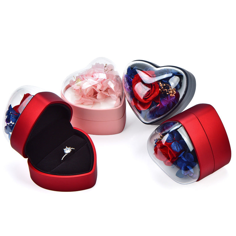 Heart-shaped ring box, single ring box