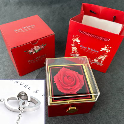 Coffret Rotatif & Collier Cœur · Sac Cadeau Inclus