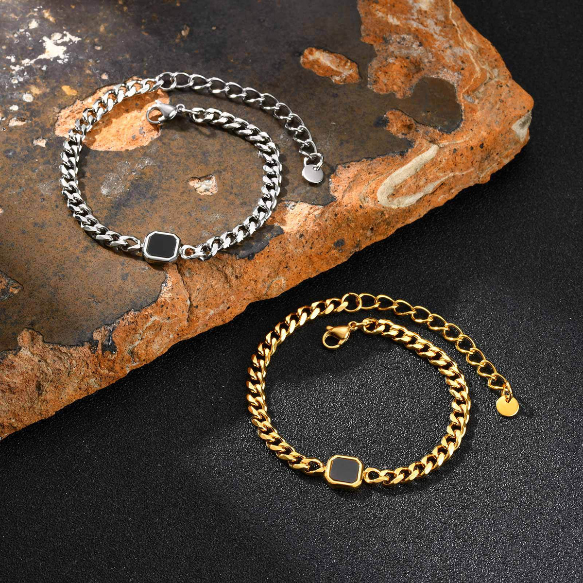 Bracelet Géométrique · Acier & Acrylique