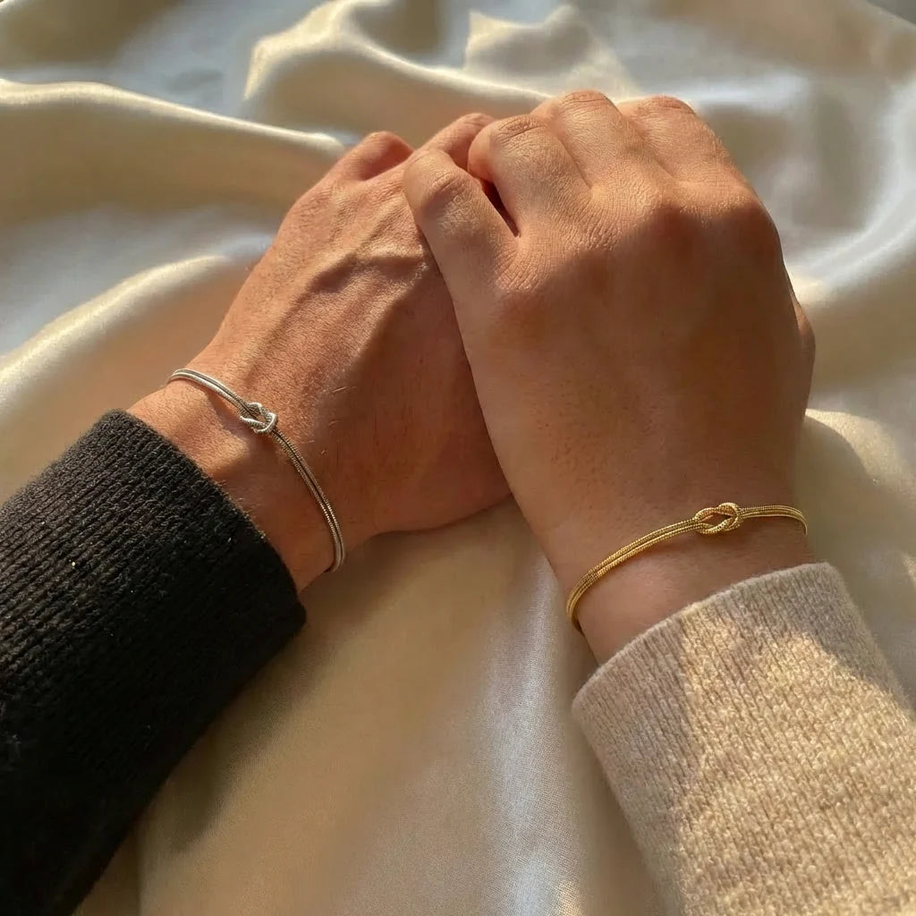 Bracelet Nœud d’Amour · Maille Serpent