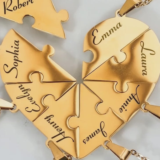 Animation Démonstration Séparation Collier Puzzle Cœur