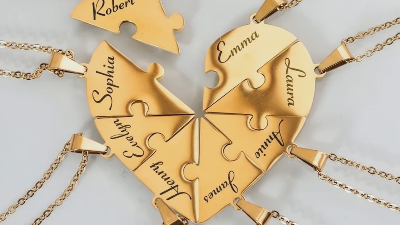 Animation Démonstration Séparation Collier Puzzle Cœur